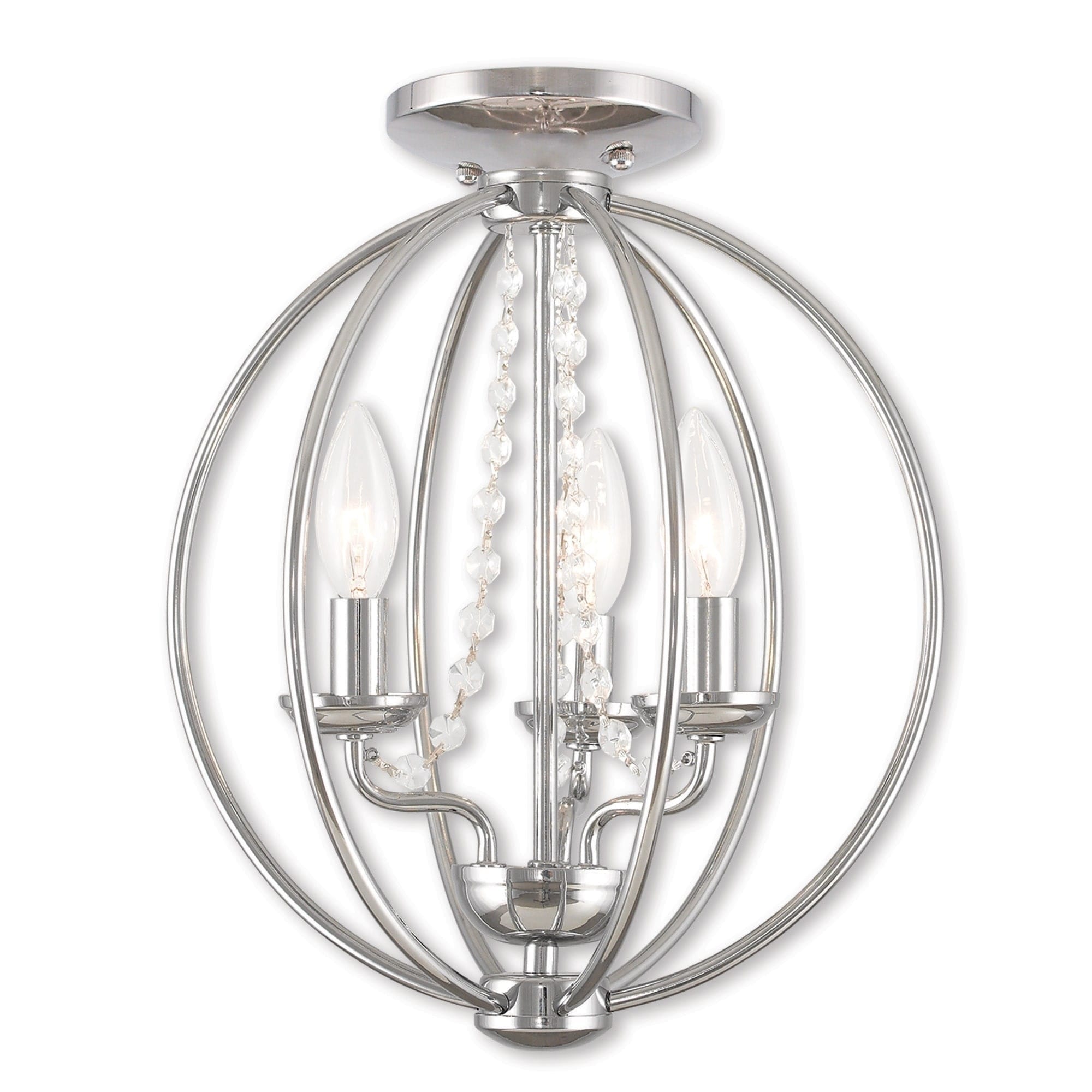Livex Lighting Arabella Steel 3-light Chandelier (Polished Chrome) - Chandeliers For Bedrooms by Overstock.com