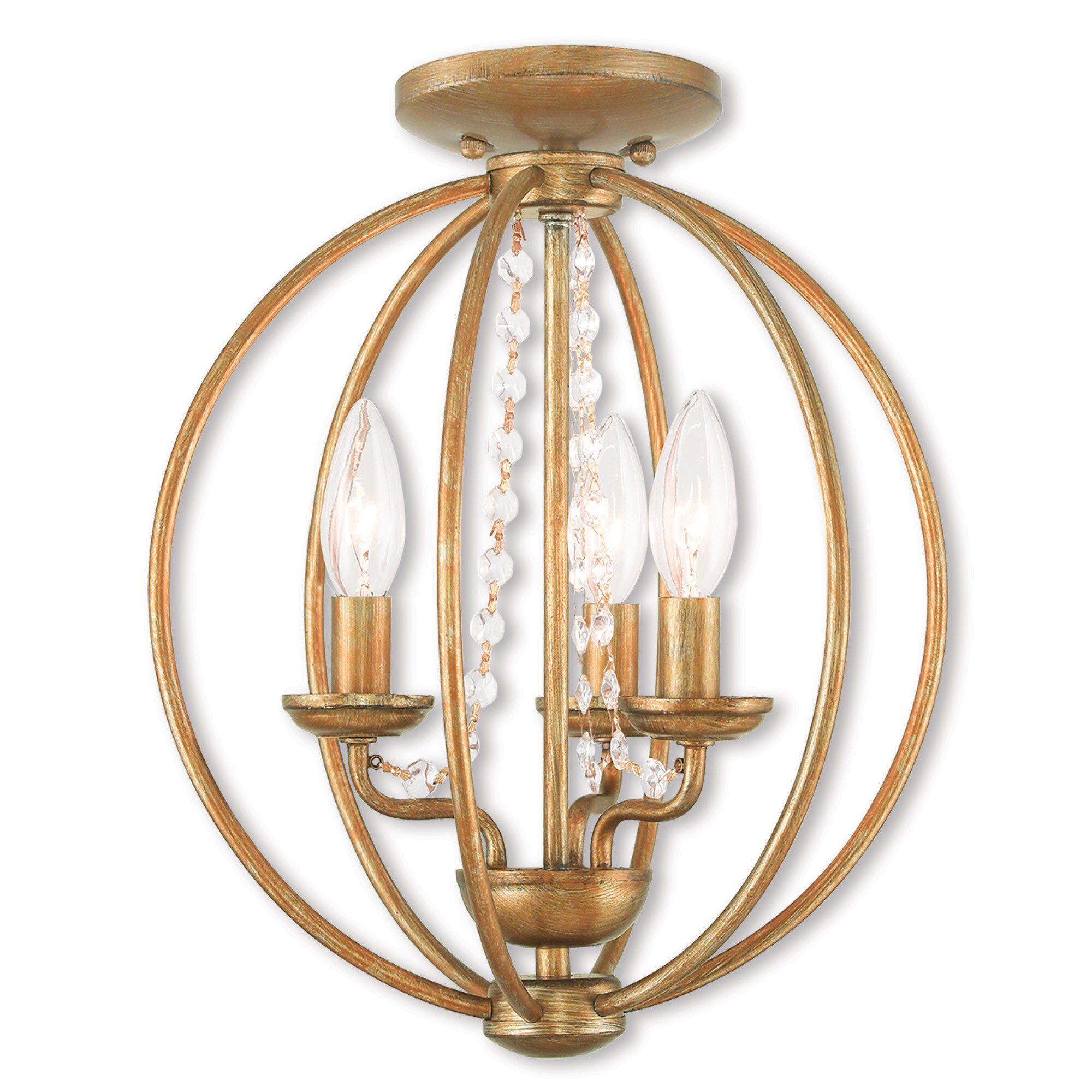 Livex Lighting Arabella 3-light Chandelier (Antique Gold Leaf) - Chandeliers For Bedrooms by Overstock.com