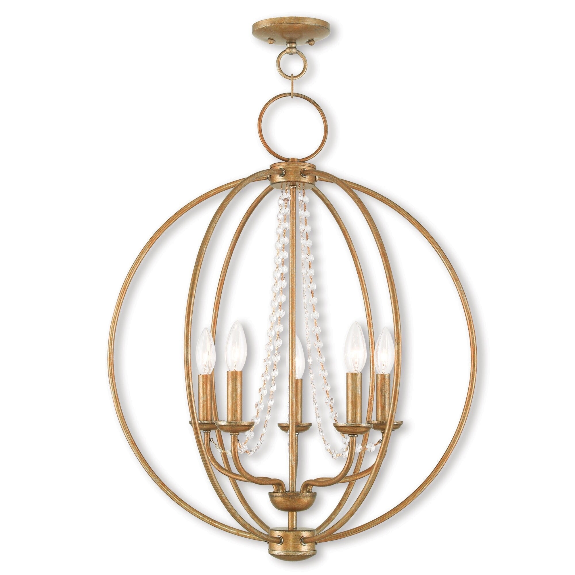 Livex Lighting Arabella 5-light Chandelier (Antique Gold Leaf) - Chandeliers For Bedrooms by Overstock.com