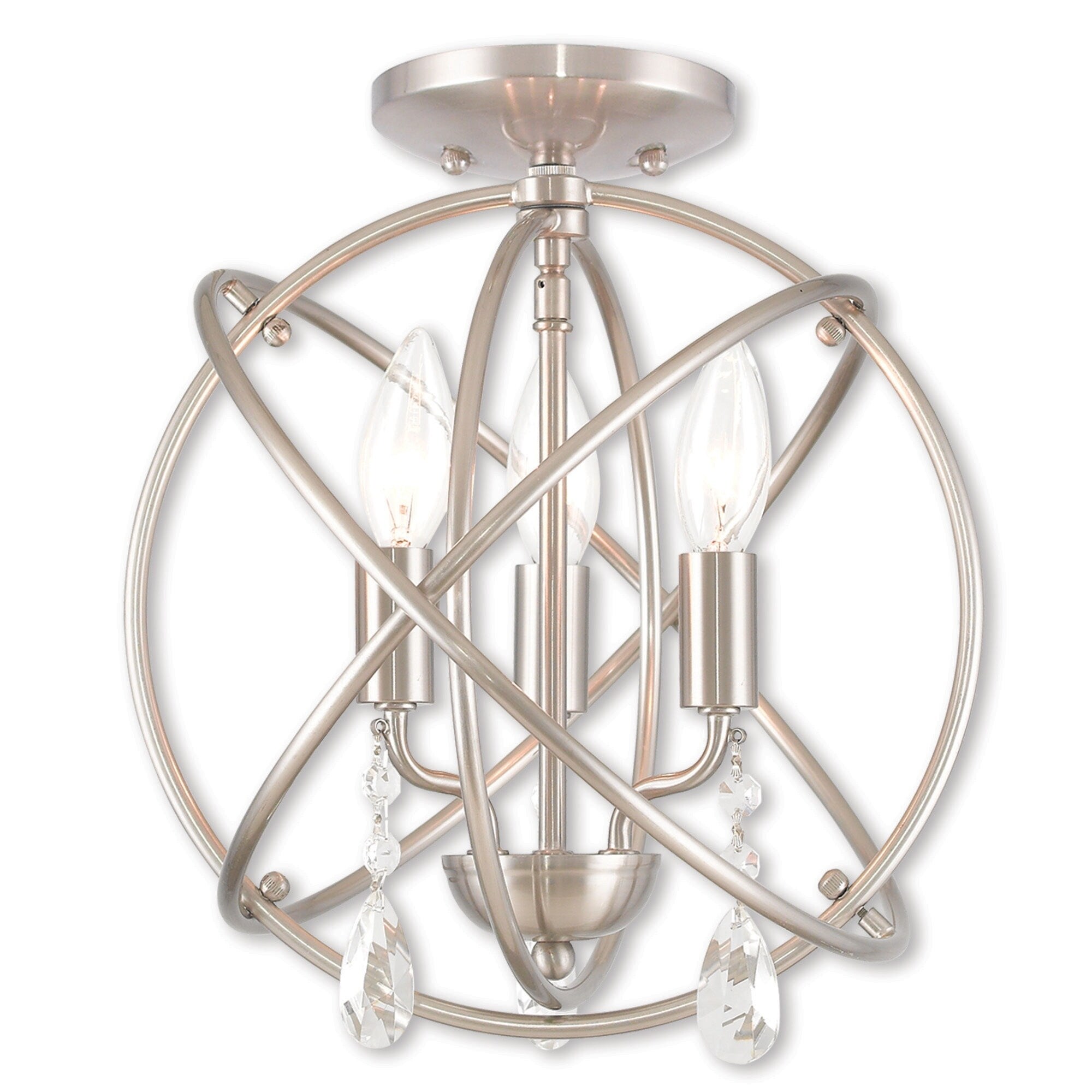 Livex Lighting Aria Steel 3-light Chandelier (Brushed Nickel) - Chandeliers For Bedrooms by Overstock.com