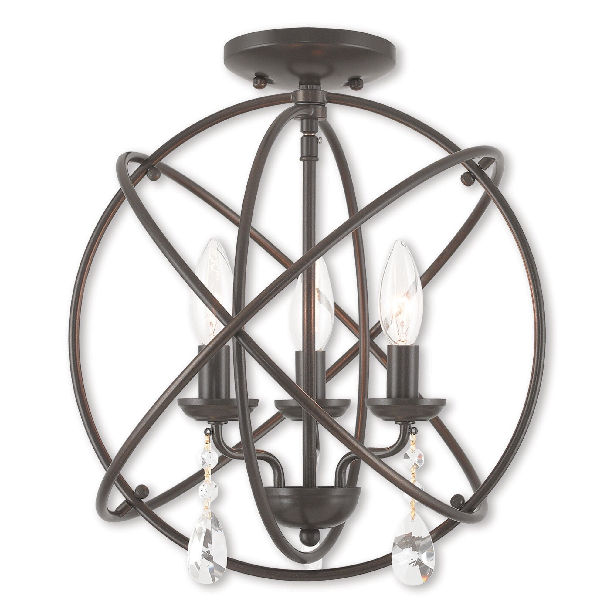Livex Lighting Aria Brown Steel 3-light Chandelier (English Bronze) - Chandeliers For Bedrooms by Overstock.com