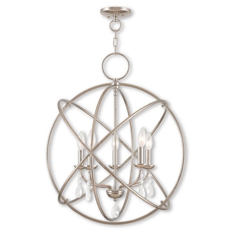 Livex Lighting Aria 5-light Chandelier (Polished Nickel) - Chandeliers For Bedrooms by Overstock.com