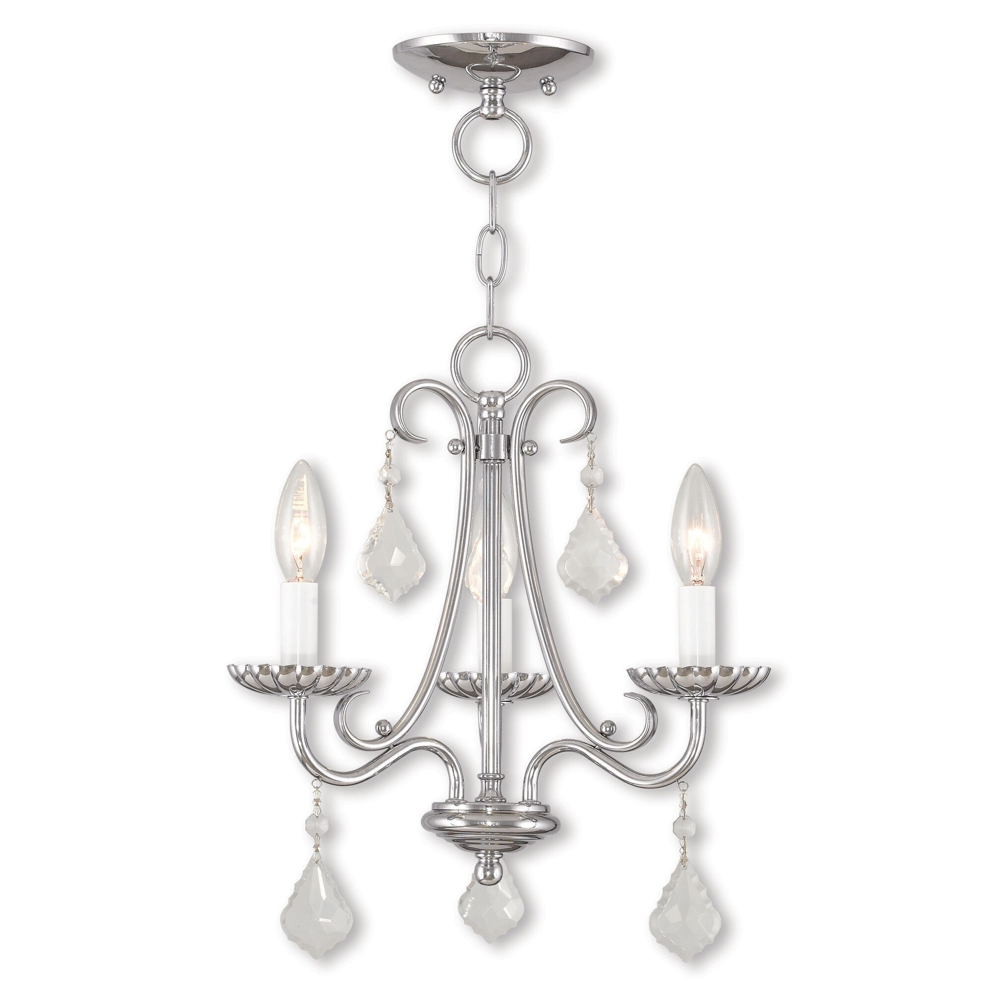 Livex Lighting Daphne Silver Steel 3-light Chandelier (Polished Chrome) - Chandeliers For Bedrooms by Overstock.com