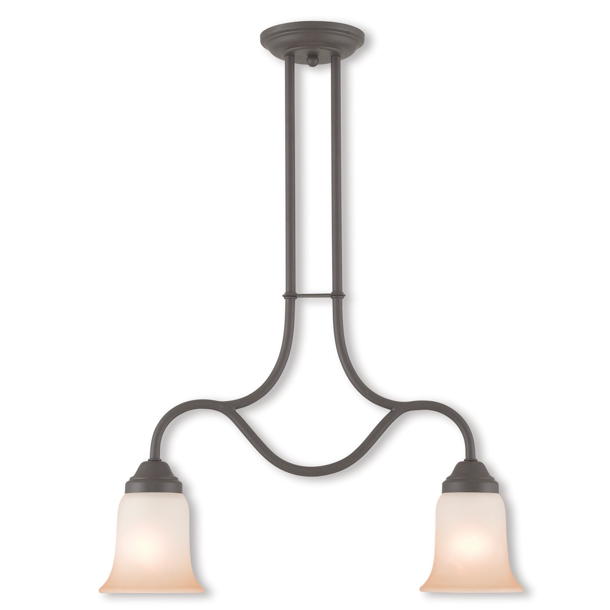 Livex Lighting Karysa Bronze Steel and Glass 2-light Chandelier (Bronze) - Chandeliers For Bedrooms by Overstock.com
