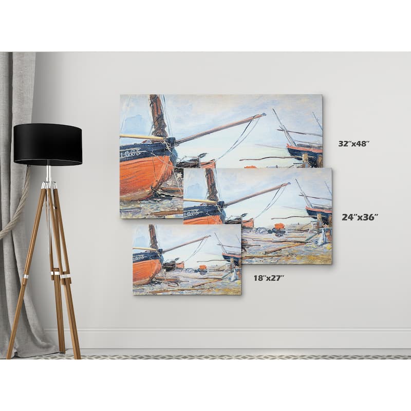 Claude Monet 'Boat on the Beach' Canvas Wall Art