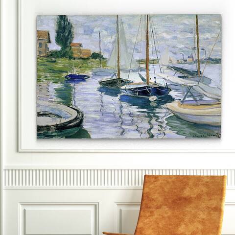 Monet 'Barques au Repos' Reproduction Canvas Wall Art