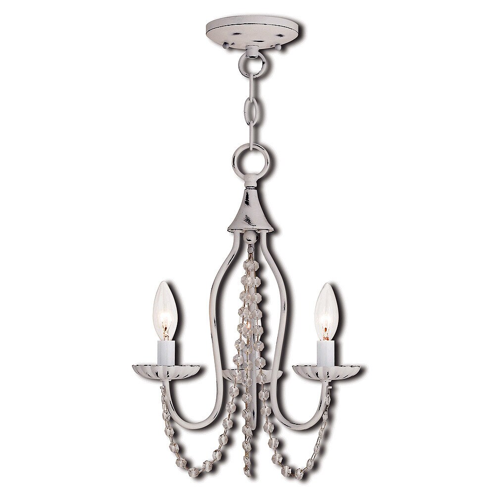 Livex Lighting Alessia Antique White 3-Light Mini Chandelier (Antique White) - Chandeliers For Bedrooms by Overstock.com