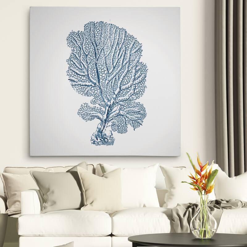 Wexford Home 'Coral Sketch Blue I' Canvas Art Print