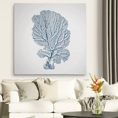 Wexford Home 'Coral Sketch Blue I' Canvas Art Print