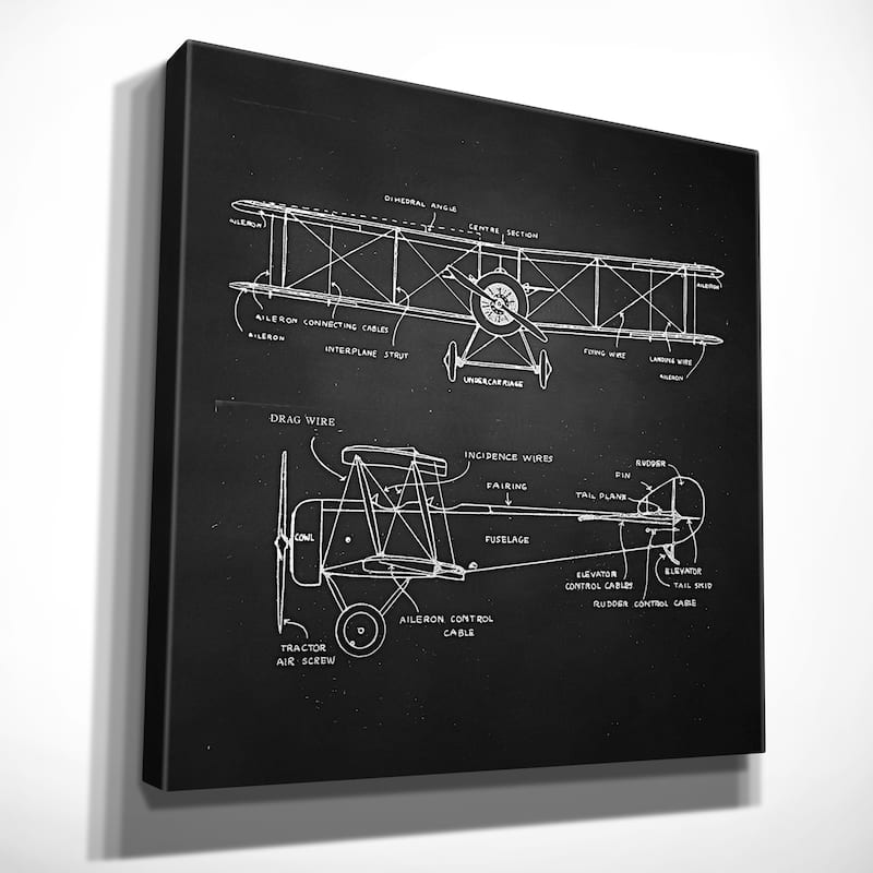 Wexford Home 'Bi Plane Sketch' Gallery Wrapped Canvas