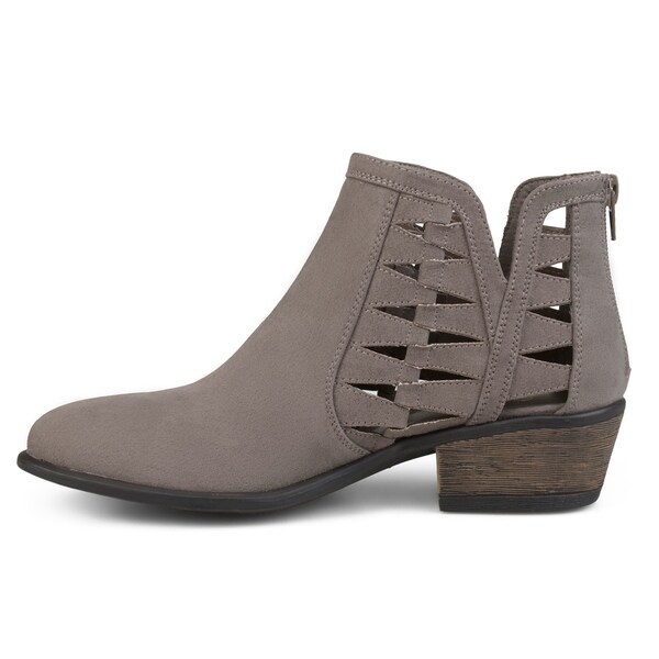 grey cut out booties