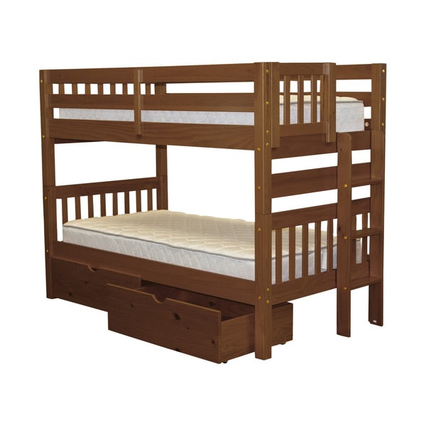 Bedz King Bunk Bed Twin Over With End Ladder And 2 Under Bedz King Bunk Bed Twin Over With End Ladder And 2 Under Drawers