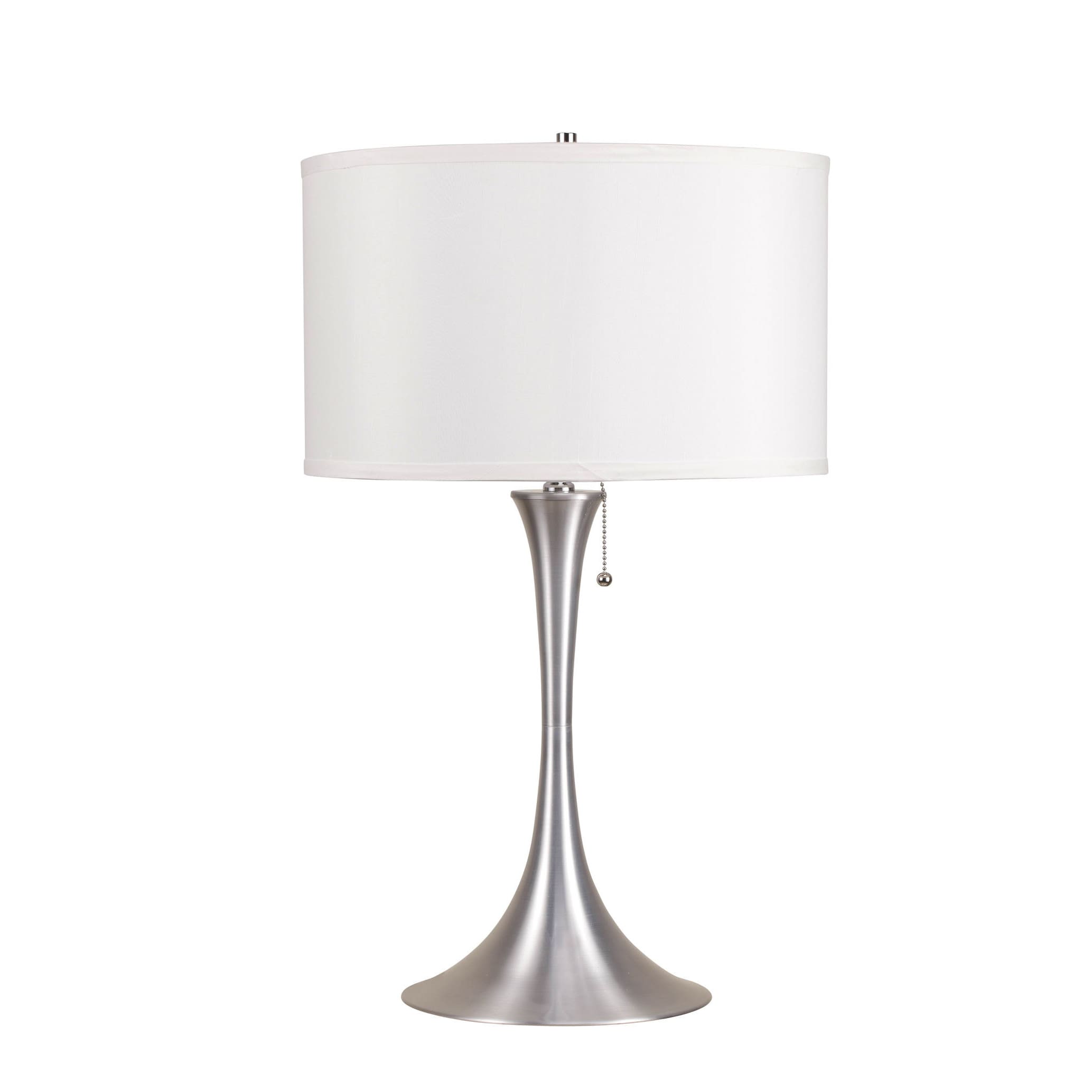 brushed silver lamp base