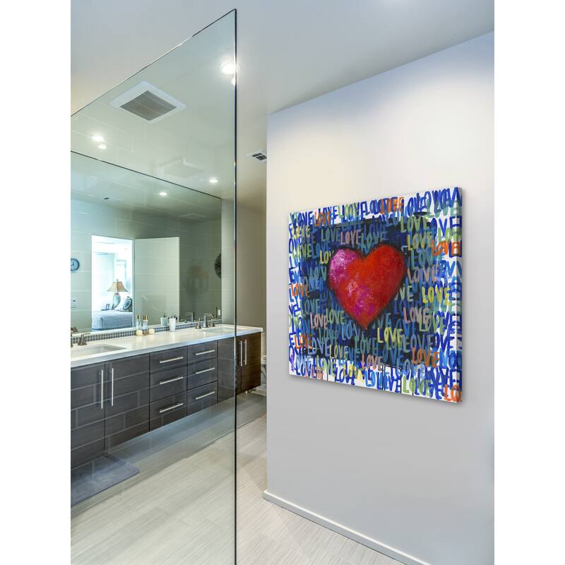 'Blue Love' Painting Print on Wrapped Canvas - Blue