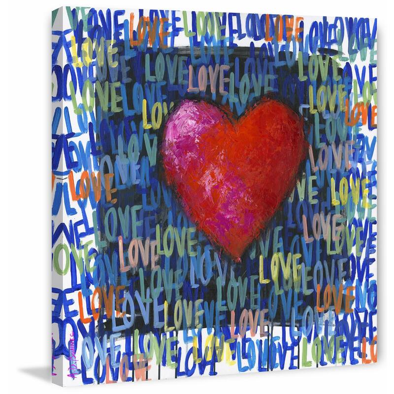 'Blue Love' Painting Print on Wrapped Canvas - Blue