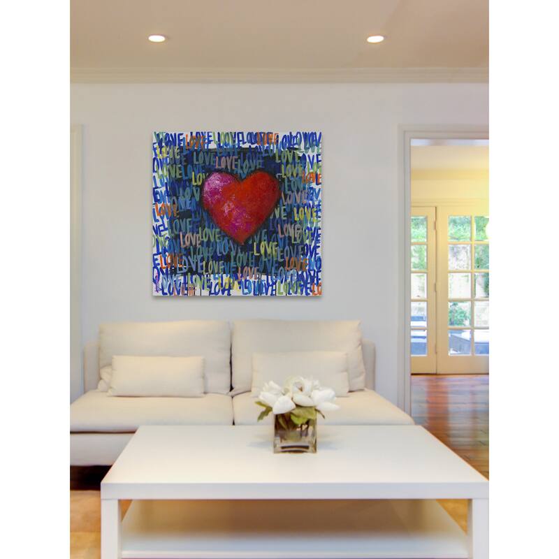 'Blue Love' Painting Print on Wrapped Canvas - Blue