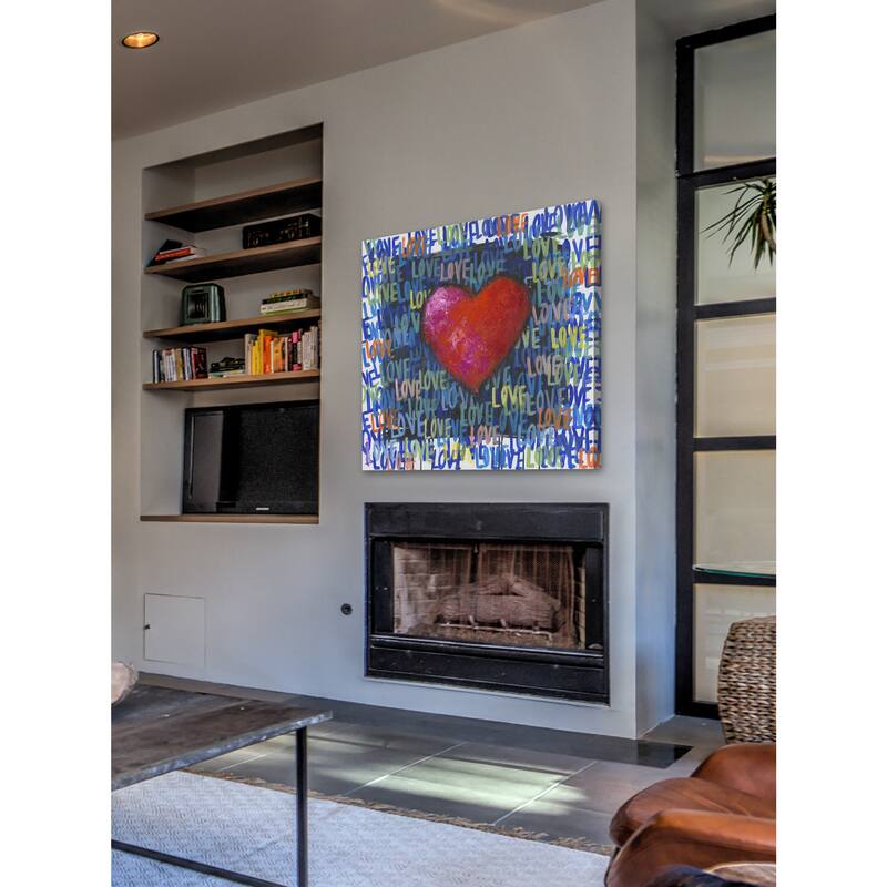 'Blue Love' Painting Print on Wrapped Canvas - Blue
