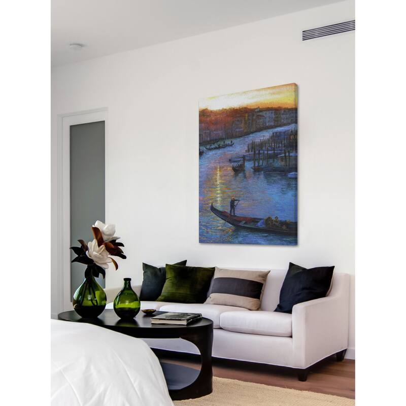 'Sunset Grand Canal' Painting Print on Wrapped Canvas - Multi-Color