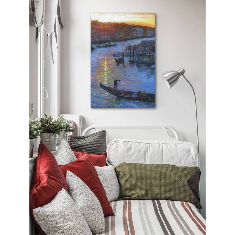 'Sunset Grand Canal' Painting Print on Wrapped Canvas - Multi-Color