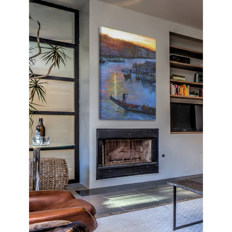 'Sunset Grand Canal' Painting Print on Wrapped Canvas - Multi-Color
