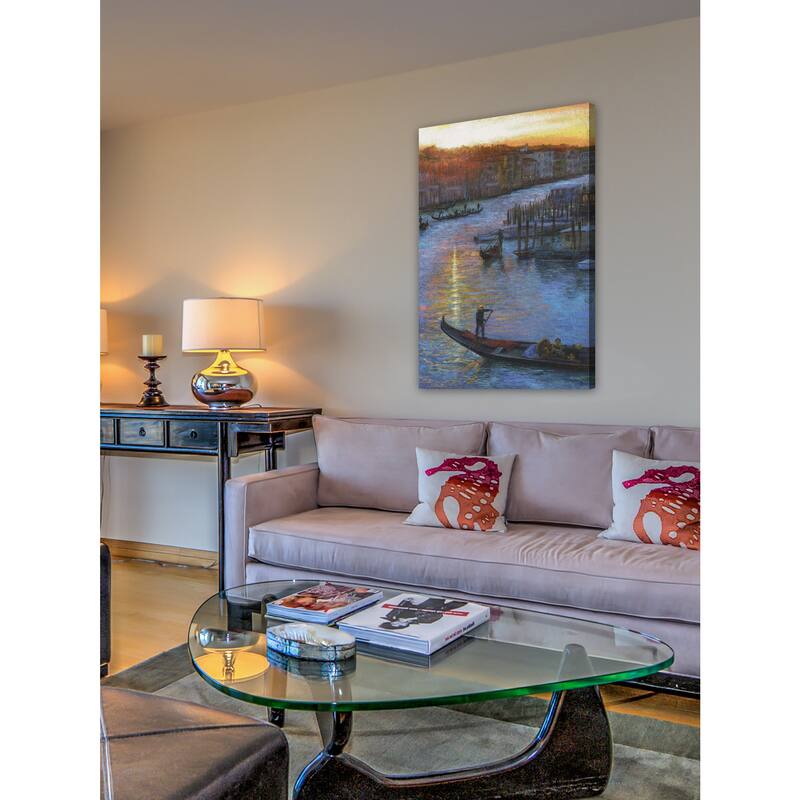 'Sunset Grand Canal' Painting Print on Wrapped Canvas - Multi-Color