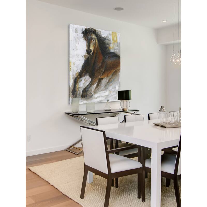 'Storm' Painting Print on Wrapped Canvas - White