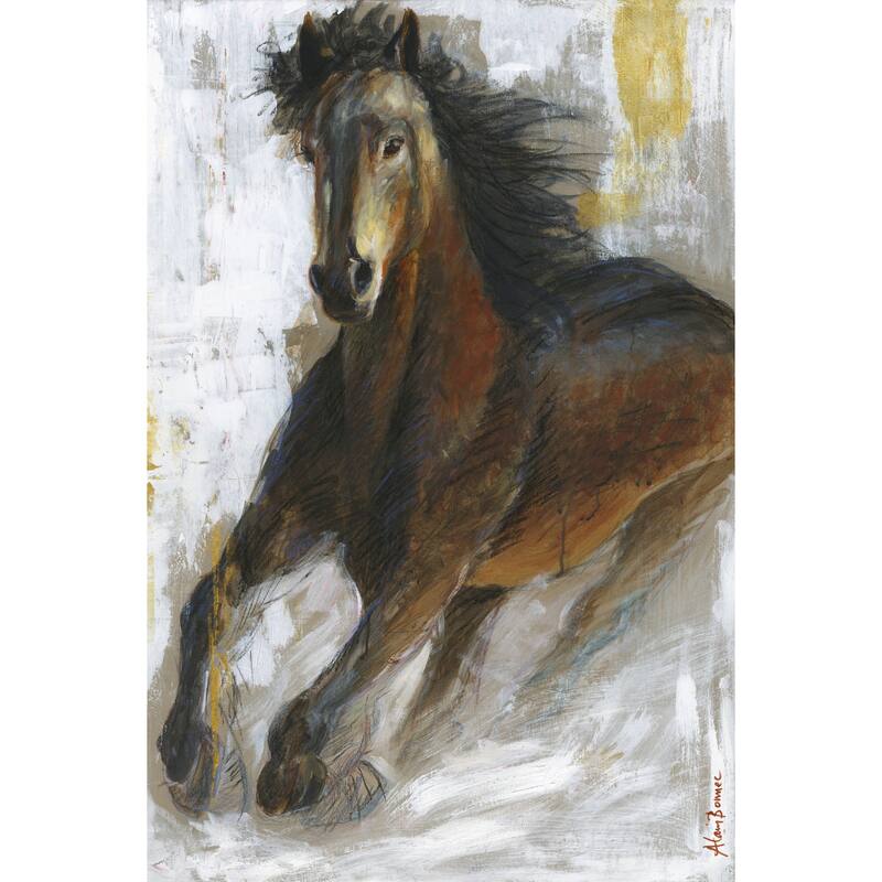 'Storm' Painting Print on Wrapped Canvas - White