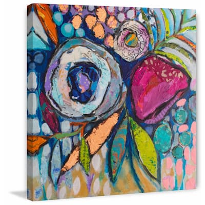 'Floral Dimensions' Painting Print on Wrapped Canvas - Multi-Color
