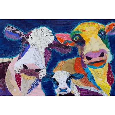'Trois Vache' Painting Print on Wrapped Canvas - Multi-Color