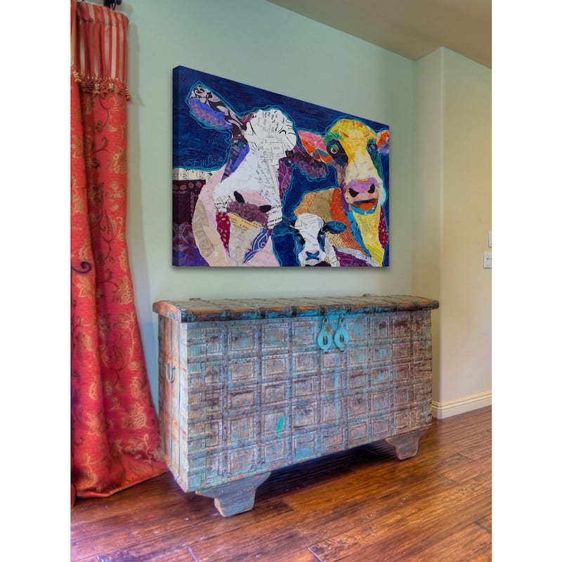 'Trois Vache' Painting Print on Wrapped Canvas - Multi-Color
