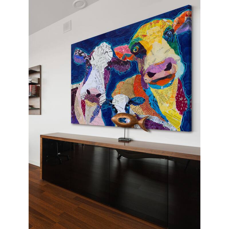 'Trois Vache' Painting Print on Wrapped Canvas - Multi-Color