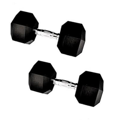 Vulcan Rubber Coated Cast Iron 30 Pound Hexagonal Dumbell Pair