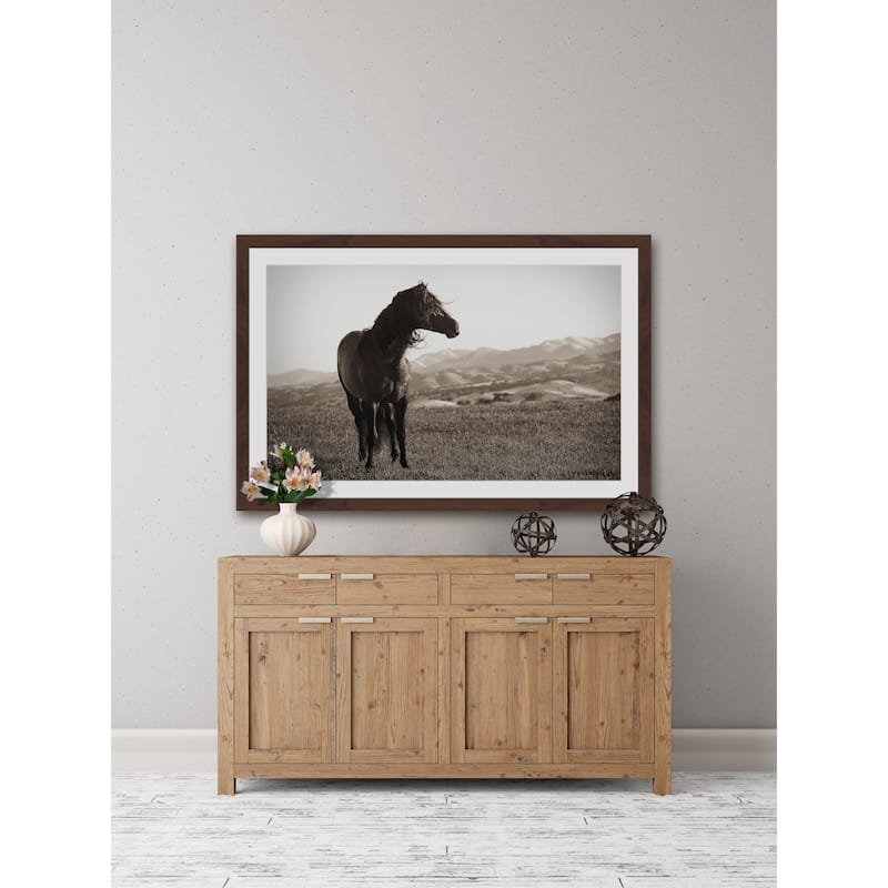 'Horse in Wind' Framed Painting Print