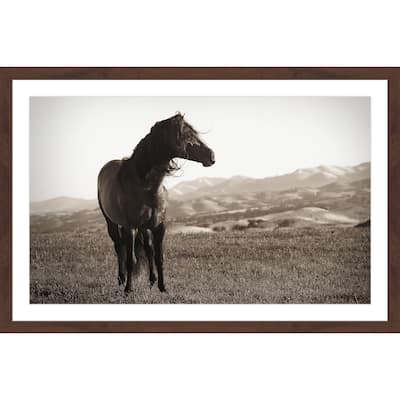 'Horse in Wind' Framed Painting Print