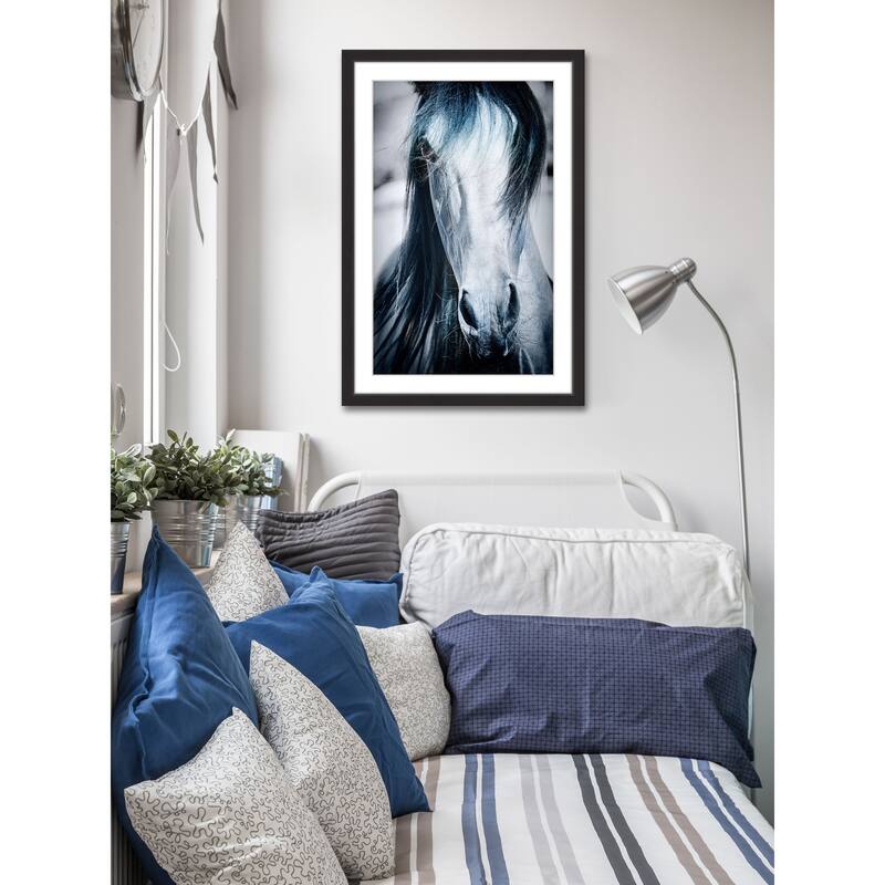 'Blue Horse' Framed Painting Print
