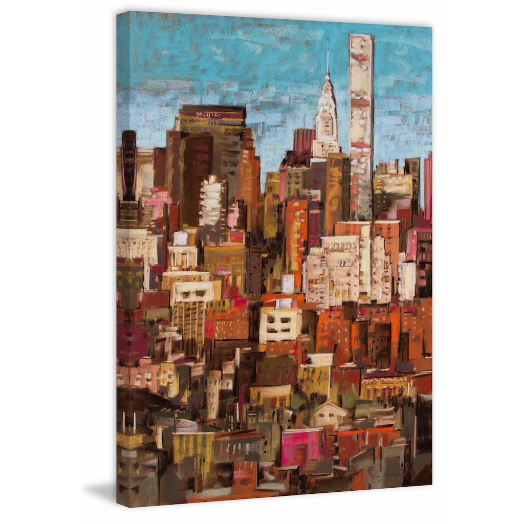 'Skyline New York City 1' Painting Print on Wrapped Canvas - Multi-Color