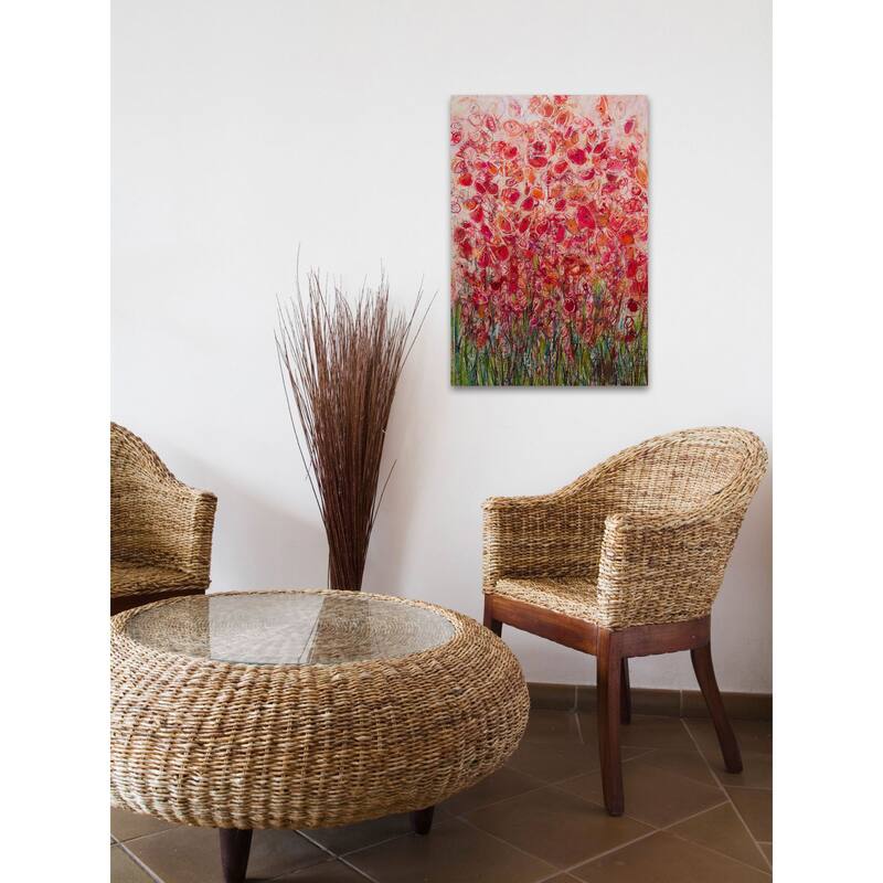 'Flowery Frenzy' Painting Print on Wrapped Canvas - Multi-Color