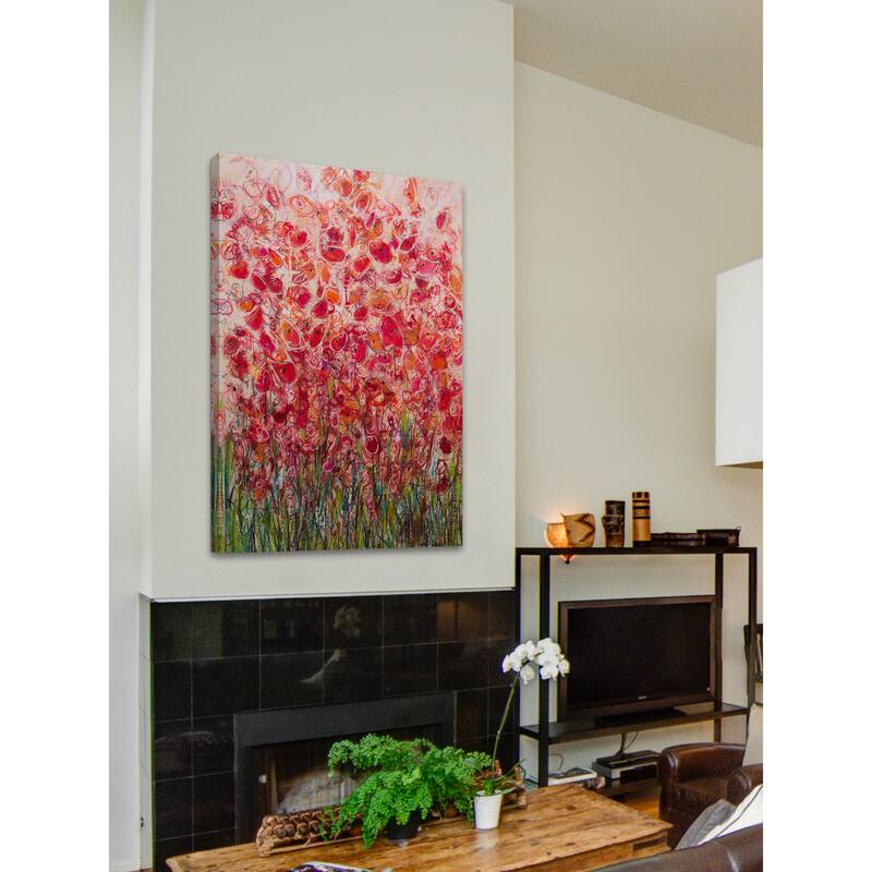 'Flowery Frenzy' Painting Print on Wrapped Canvas - Multi-Color