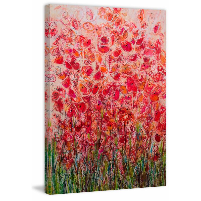 'Flowery Frenzy' Painting Print on Wrapped Canvas - Multi-Color