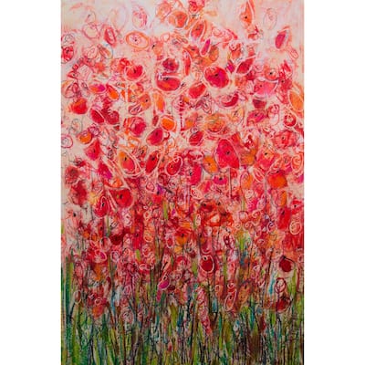 'Flowery Frenzy' Painting Print on Wrapped Canvas - Multi-Color