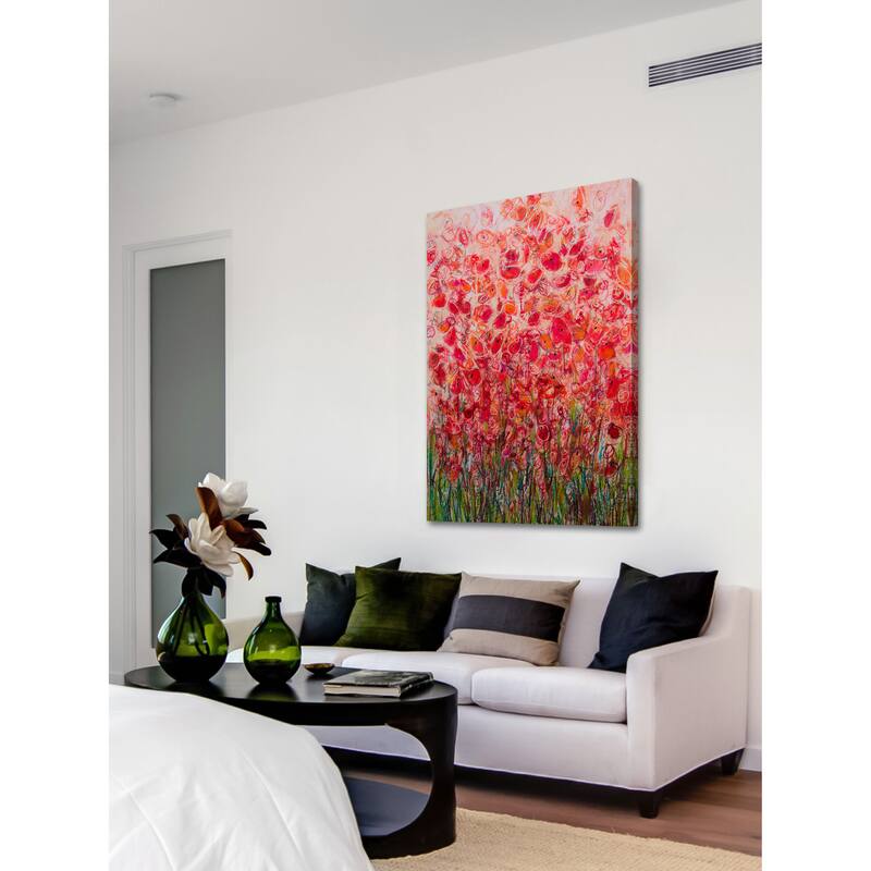 'Flowery Frenzy' Painting Print on Wrapped Canvas - Multi-Color