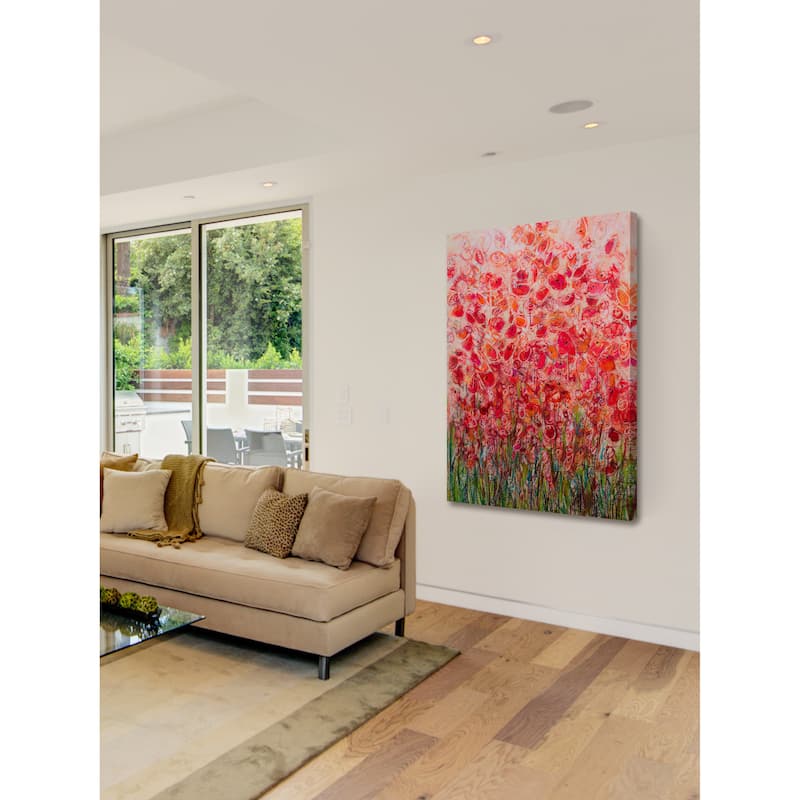 'Flowery Frenzy' Painting Print on Wrapped Canvas - Multi-Color