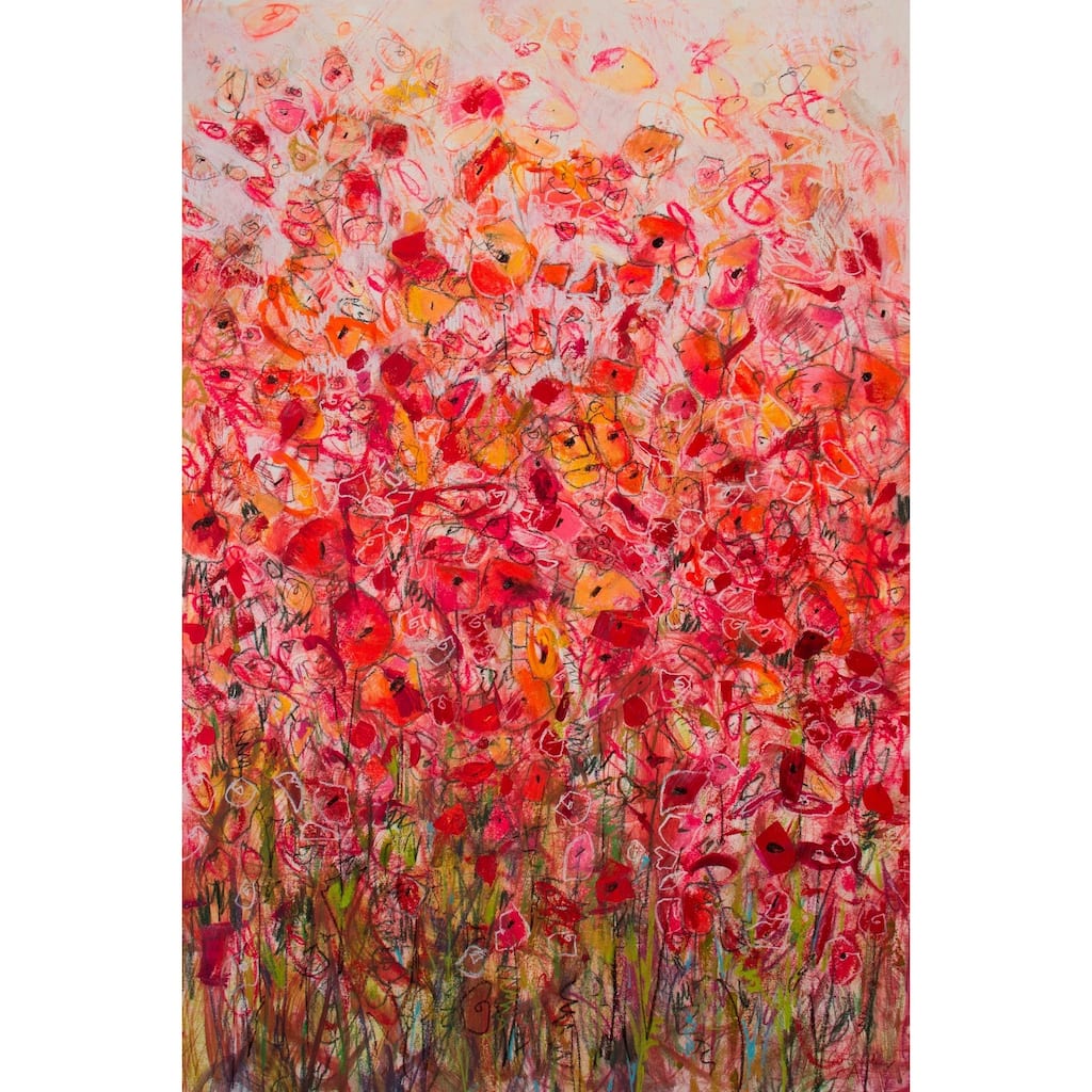 'Flower Explosion' Painting Print on Wrapped Canvas - Multi-Color