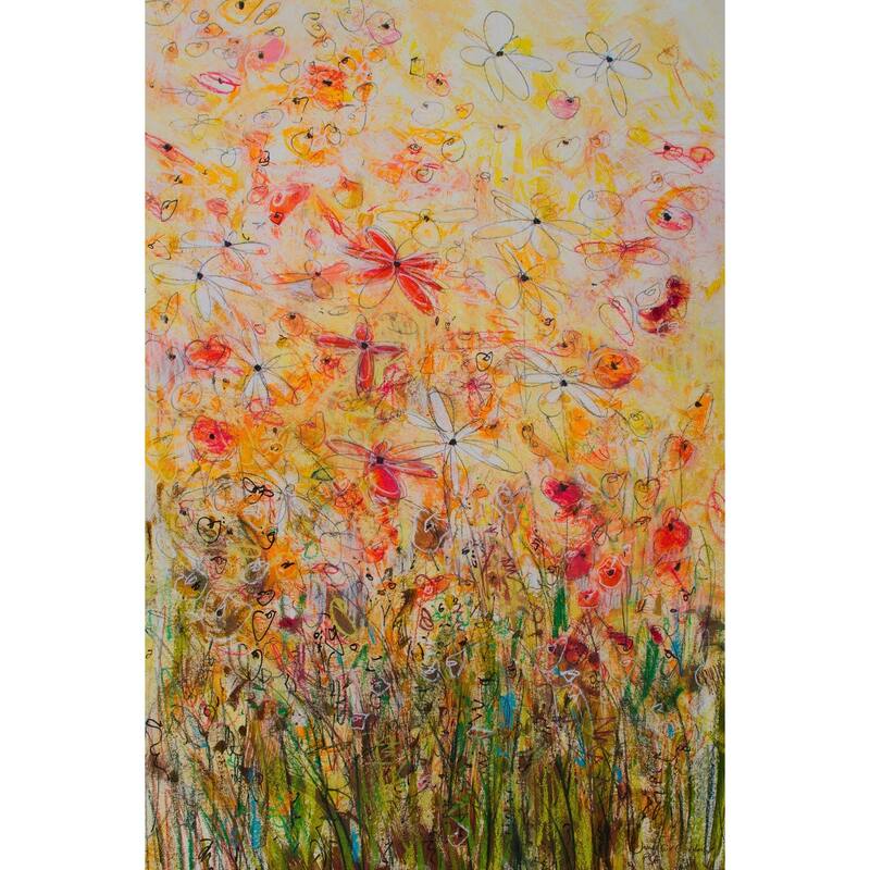 'Daisy Chain 19' Painting Print on Wrapped Canvas - Multi-Color