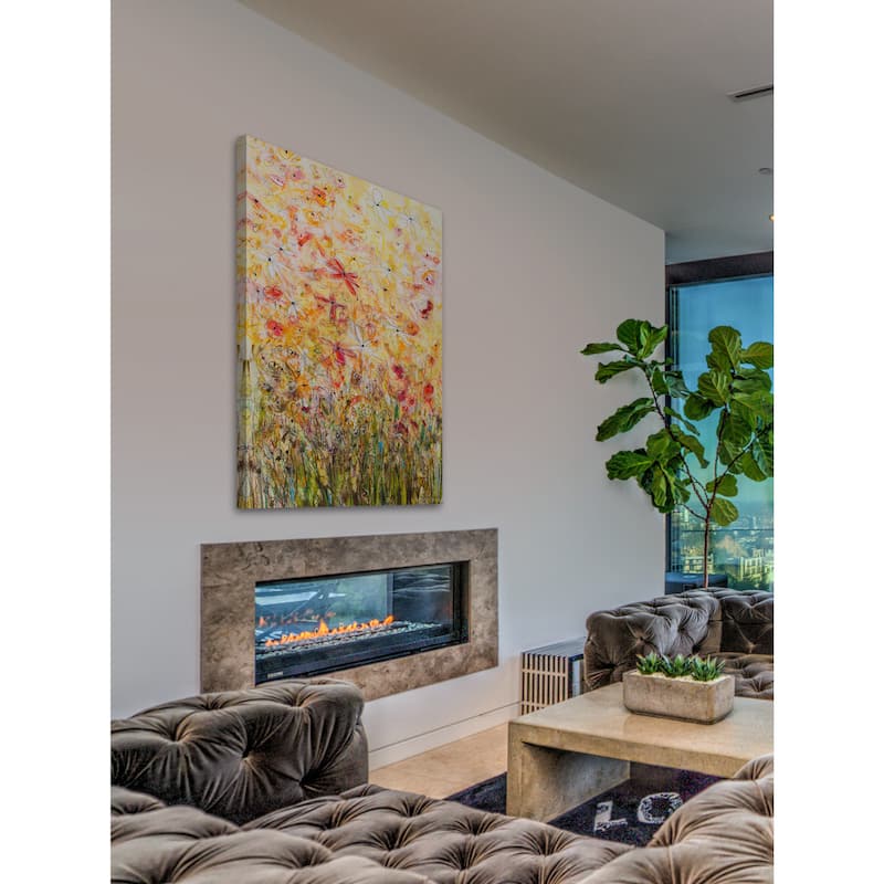 'Daisy Chain 19' Painting Print on Wrapped Canvas - Multi-Color
