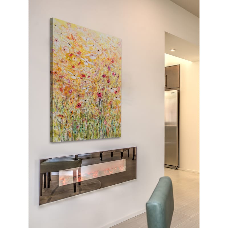 'Daisy Chain 10' Painting Print on Wrapped Canvas - Multi-Color