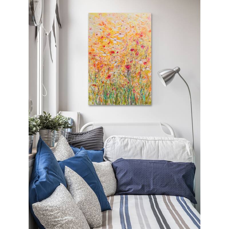 'Daisy Chain 10' Painting Print on Wrapped Canvas - Multi-Color