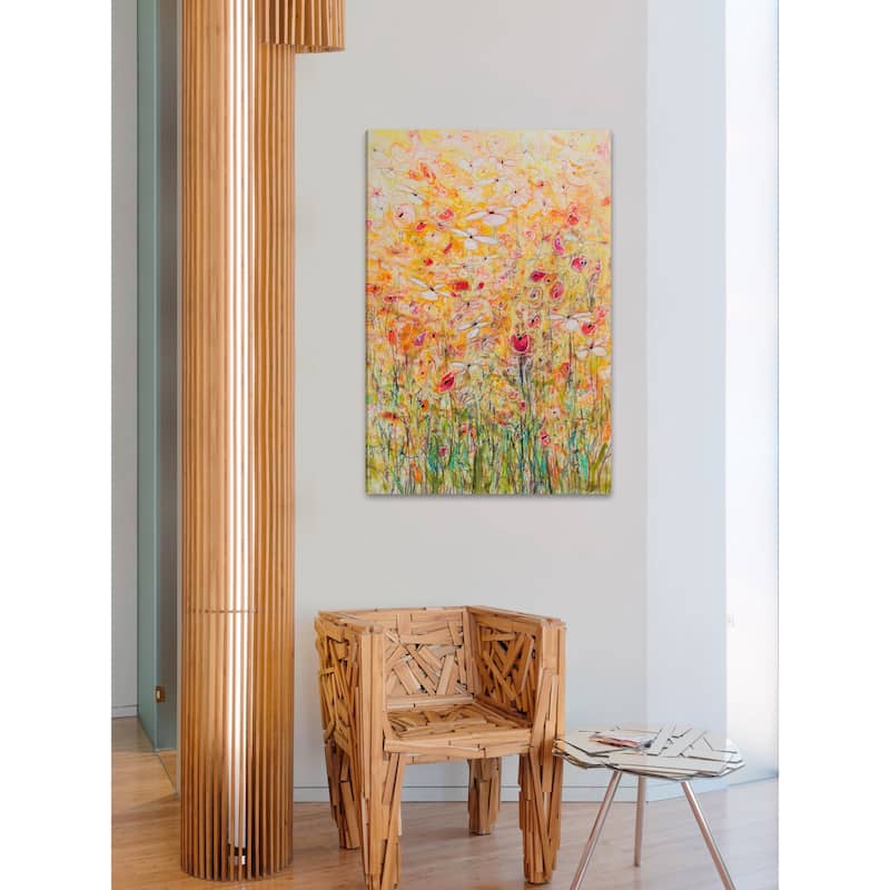 'Daisy Chain 10' Painting Print on Wrapped Canvas - Multi-Color