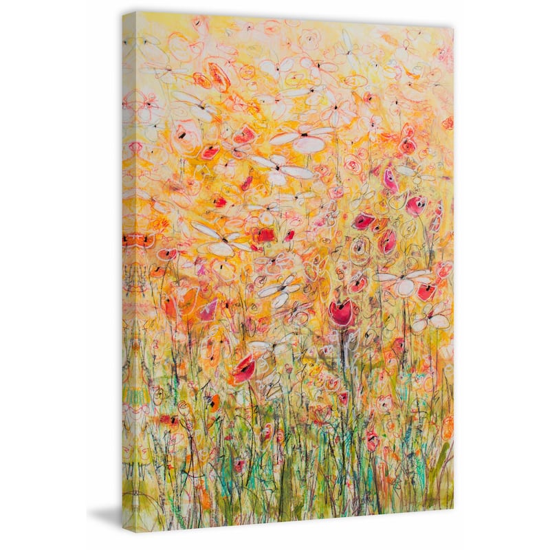 'Daisy Chain 10' Painting Print on Wrapped Canvas - Multi-Color