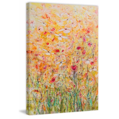 'Daisy Chain 10' Painting Print on Wrapped Canvas - Multi-Color
